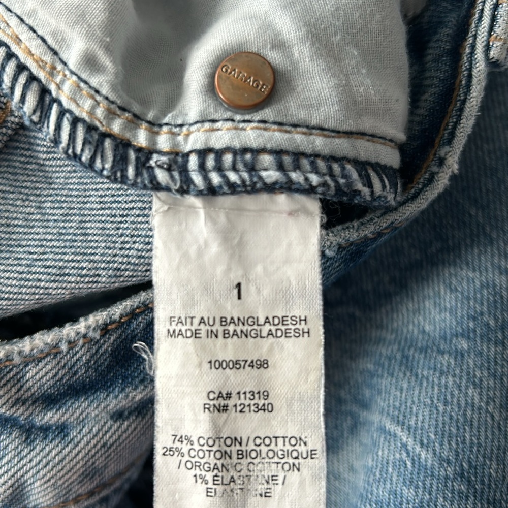 💕 Garage Mom Jeans Straight Leg Raw Hem Medium Wash Size 1 - Picture 11 of 13